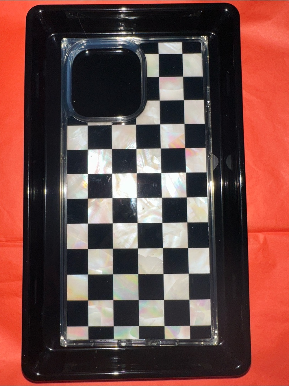 New Flaunt SQUARE® Checkered Mother of Pearl iPhone 14 Pro Max Case